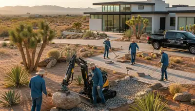 Landscaping service in Las Vegas, NV creating a clean, professional outdoor space